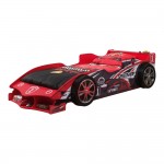 Pat Masina de Formula 1 (rosu) - Patut Premium in forma de Masina F1 din lemn MDF cu roti 3D cu finisaje  Deluxe High Gloss